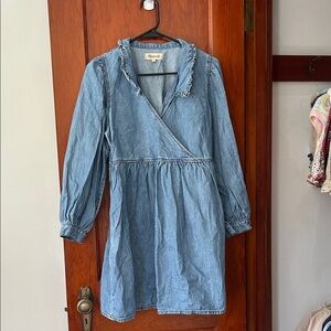 Madewell Denim Ruffle Collar Dress